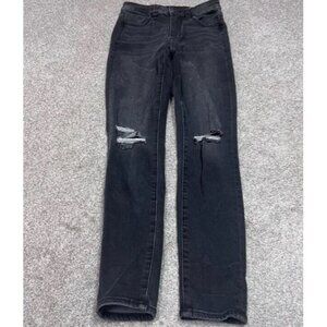 American Eagle Outfitters High Rise Jegging Jean Women's Black Distressed Size 2